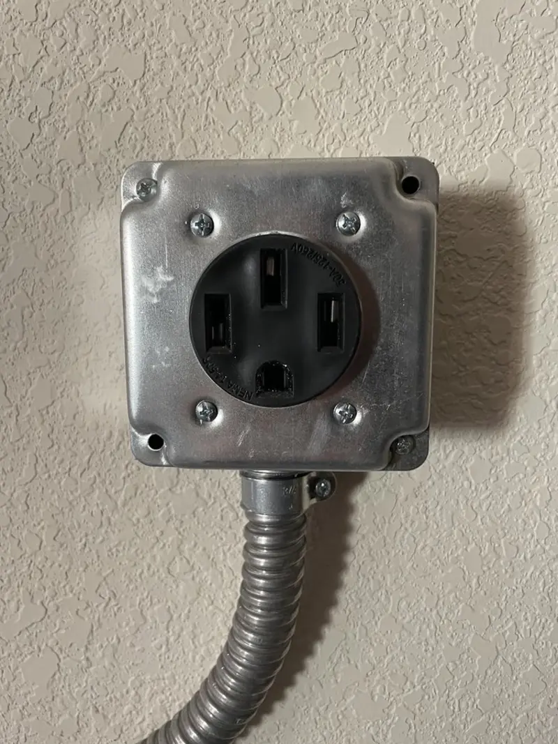 NEMA 14-50 outlet installed for Smart Home Electrical in Monitor